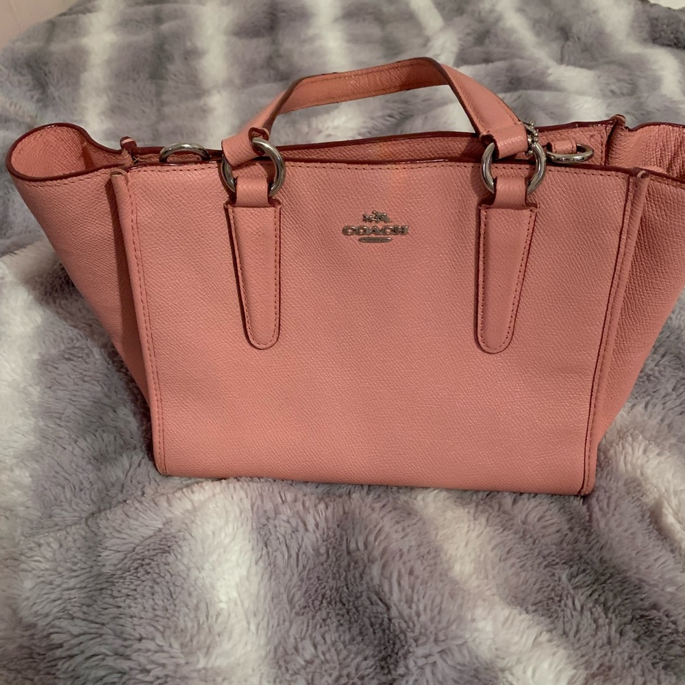 Coach Pink Blush Leather Top Handle Handbag, Cross body, Excellent Condition